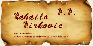 Mahailo Mirković vizit kartica